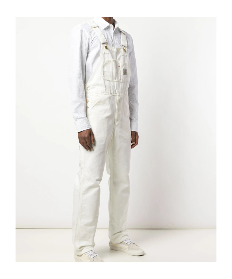 Carhartt Man Overalls Off White Size 30w-30l Organic Cotton In White