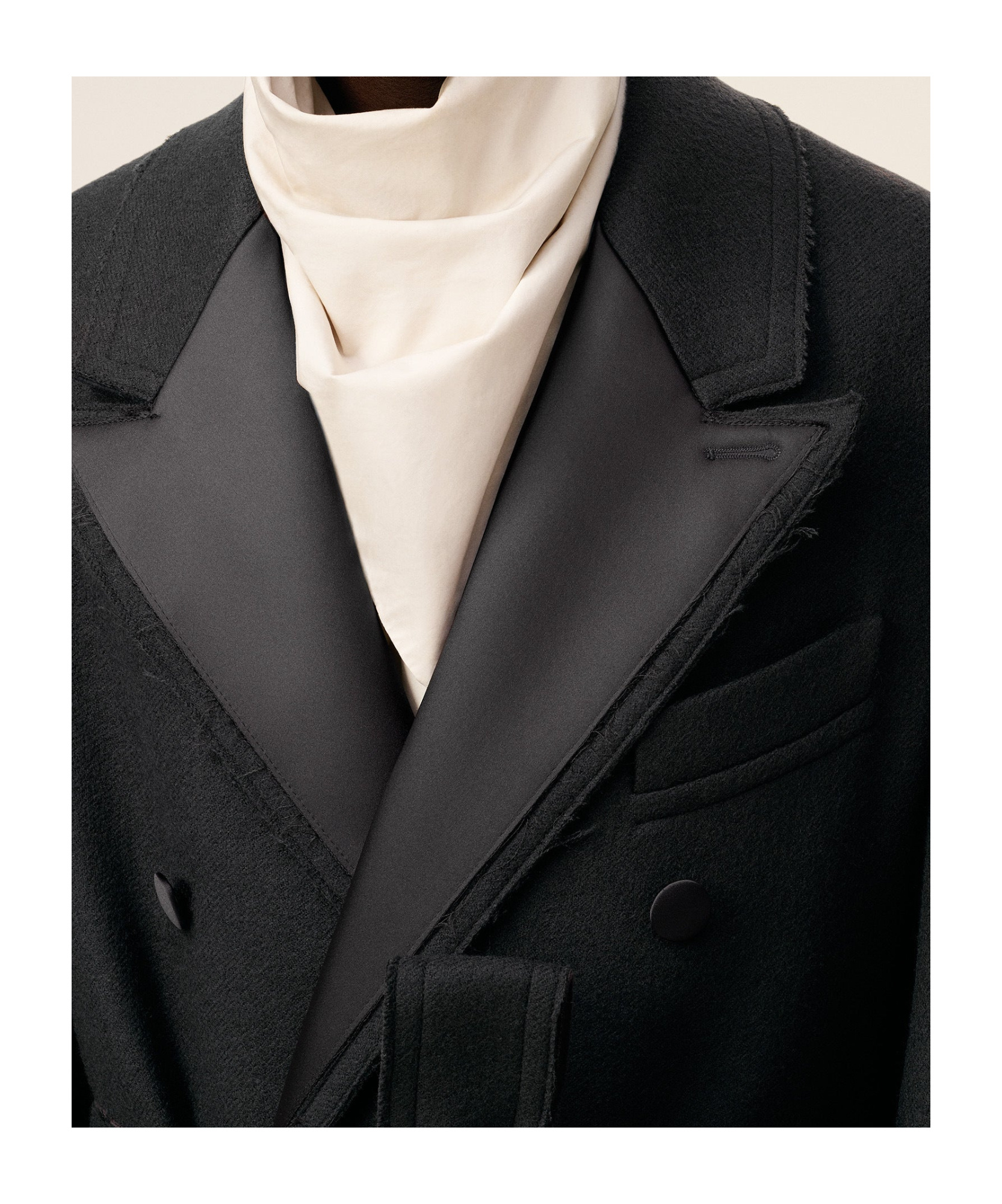 Ami Alexandre Mattiussi Black Wool Smocking Double Breasted Long Coat Grey In Black
