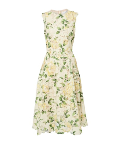 Oscar De La Renta Printed Midi Dress In Multi