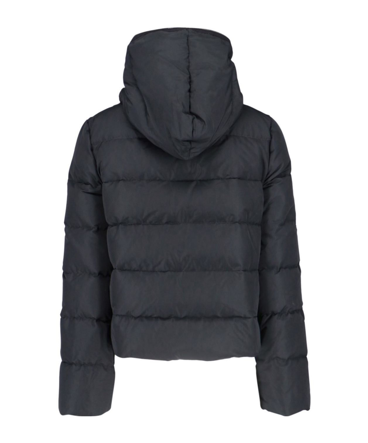 Rick Owens Cropped Hooded Down Jacket In Black