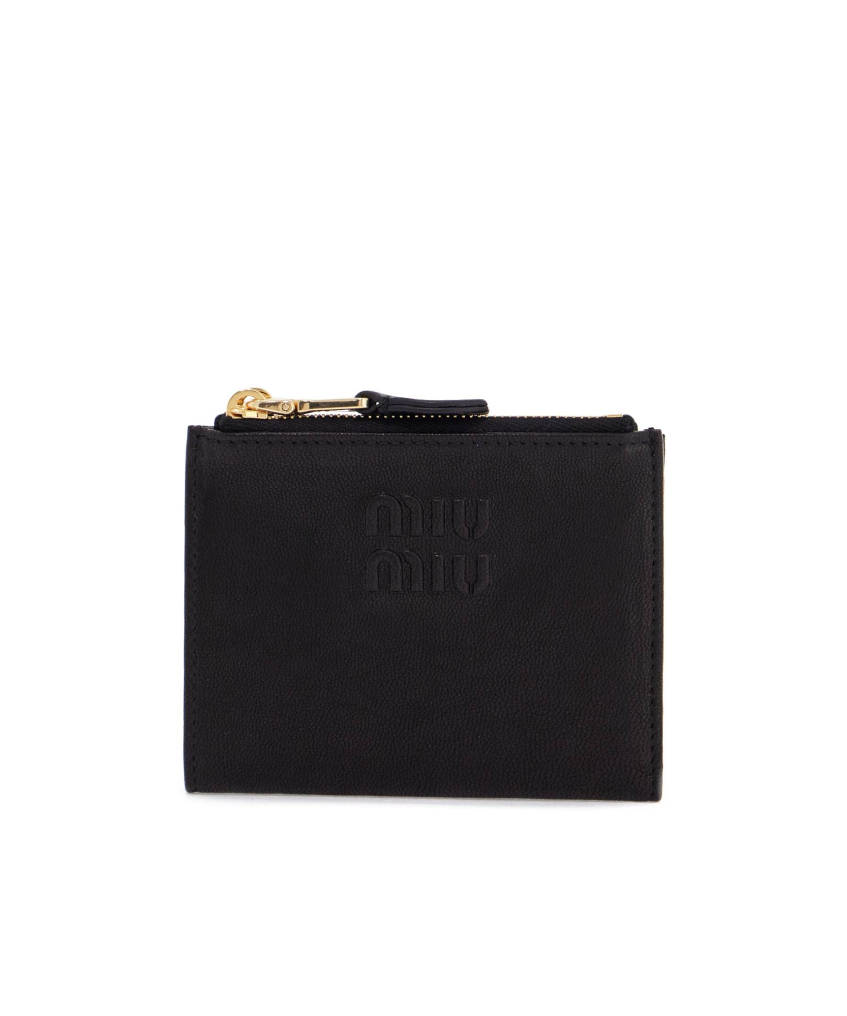 Miu Miu Double-fold Wallet In Black