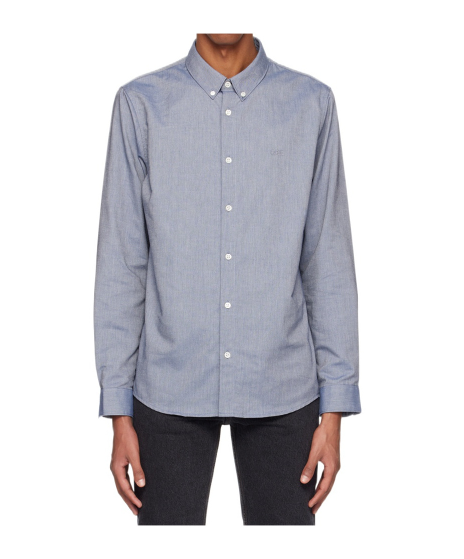 Apc Greg Button-down Shirt In Gray