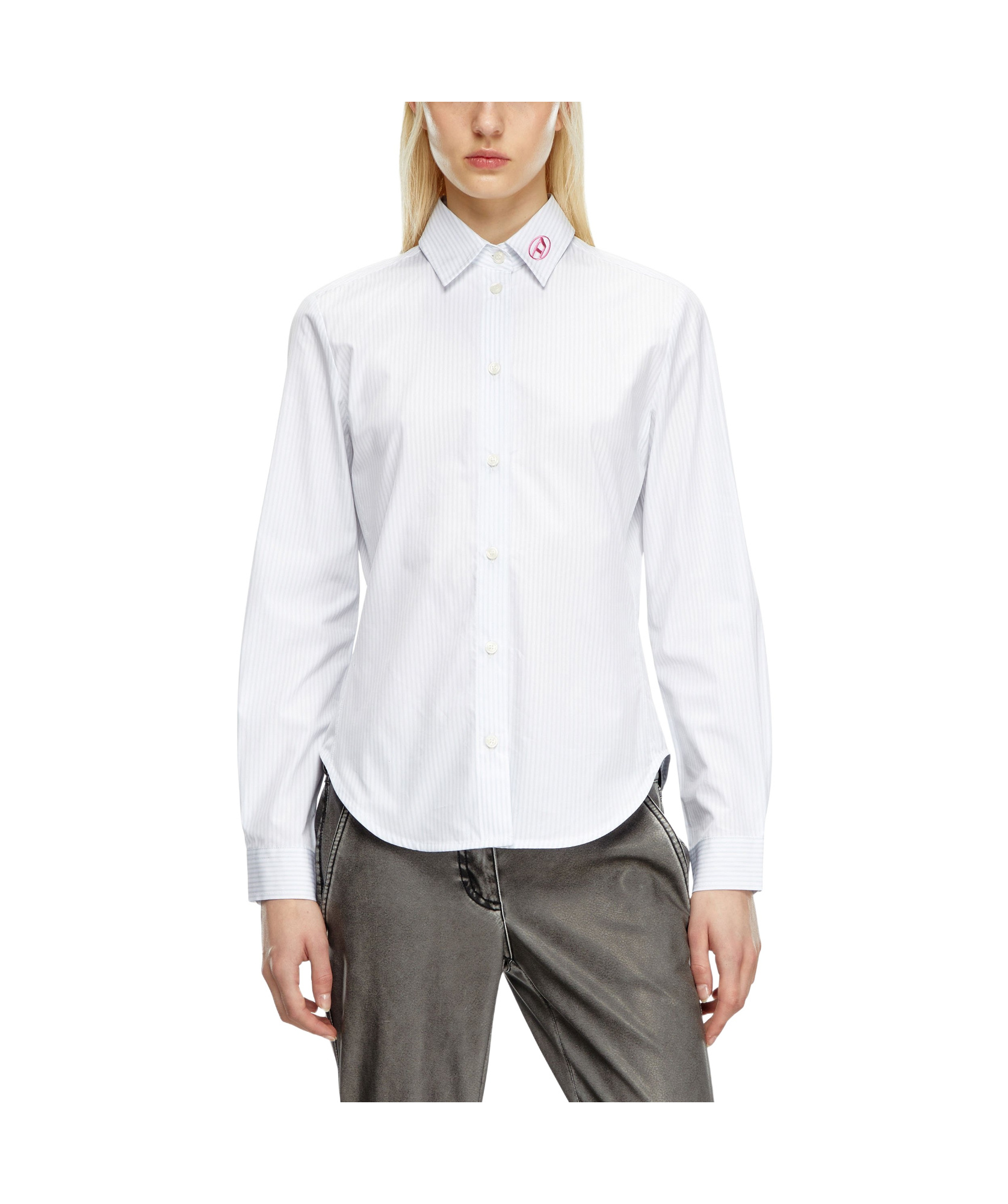 Diesel C-gisel-p2 Striped Shirt In White