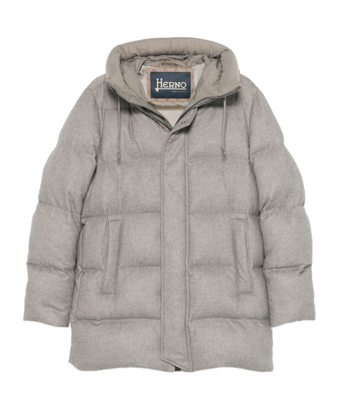 Herno Hooded Puffer Jacket In Gray