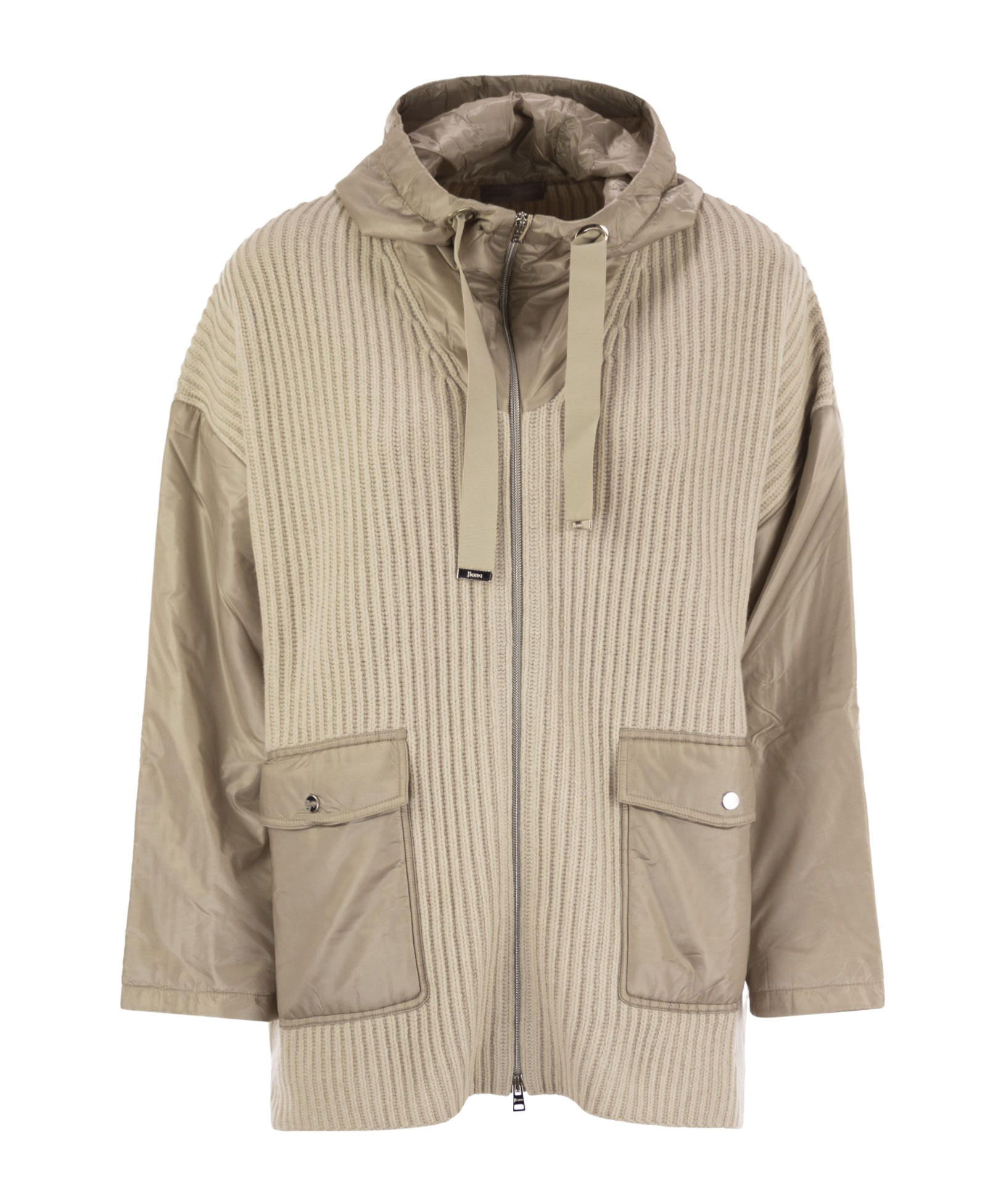 Herno Resort Jacket In Wool And Ultralight Nylon In Brown