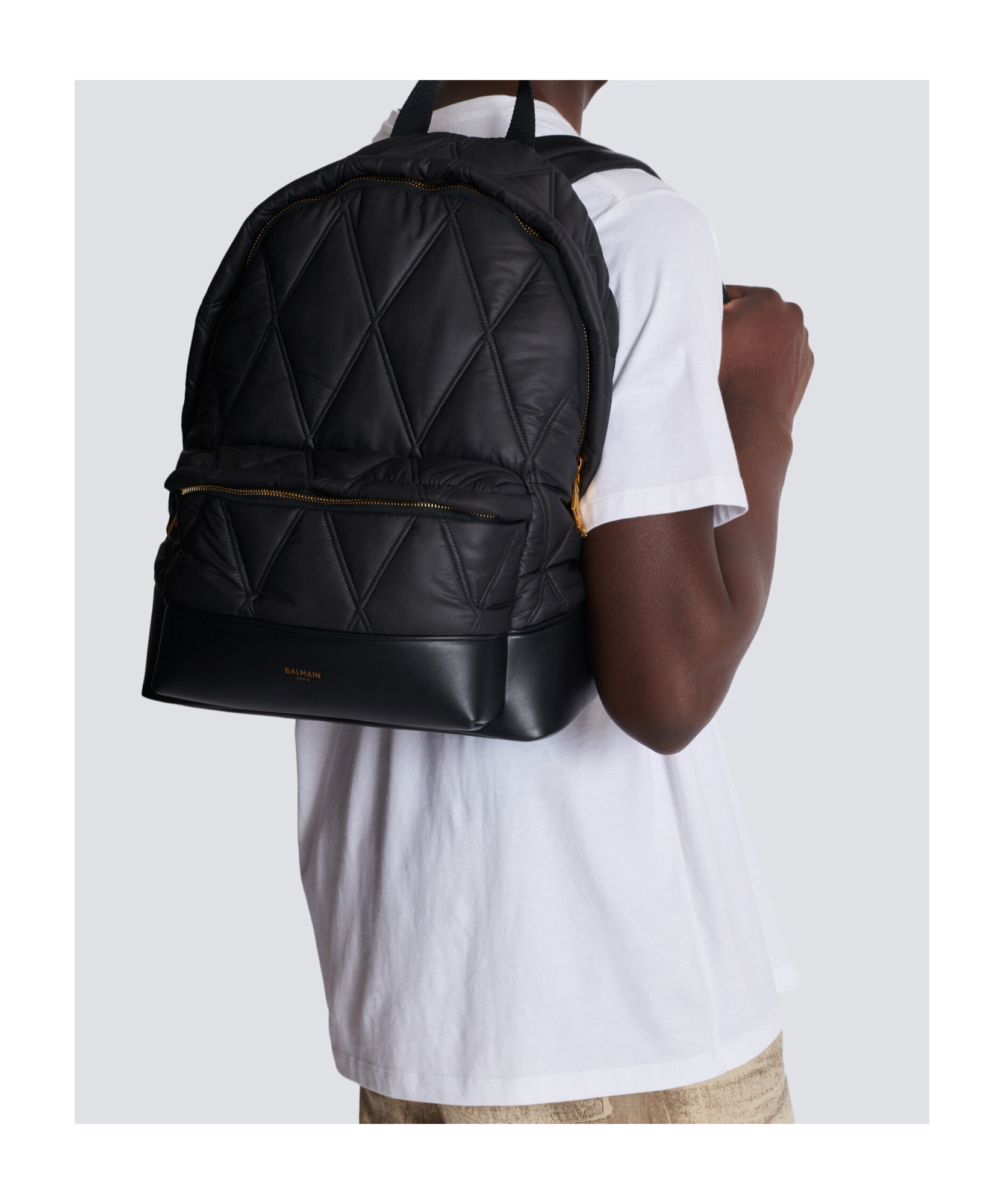 Balmain Quilted Backpack In Black