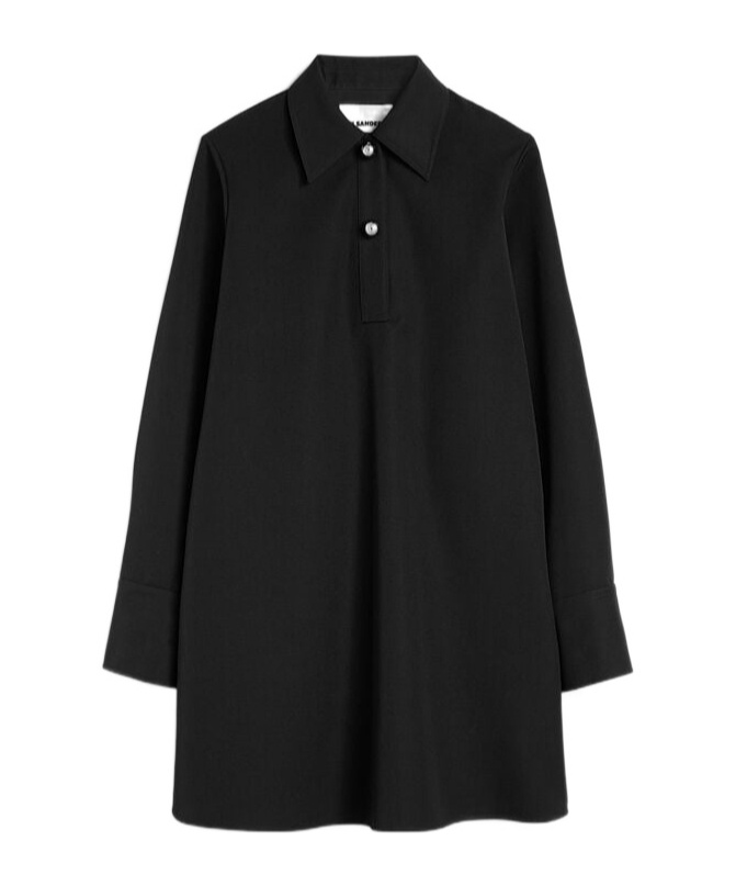 Jil Sander Wool Gabardine Polo Dress