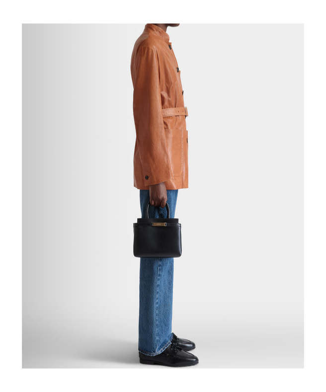 Bally Structured Leather Shoulder Bag Top Handle
