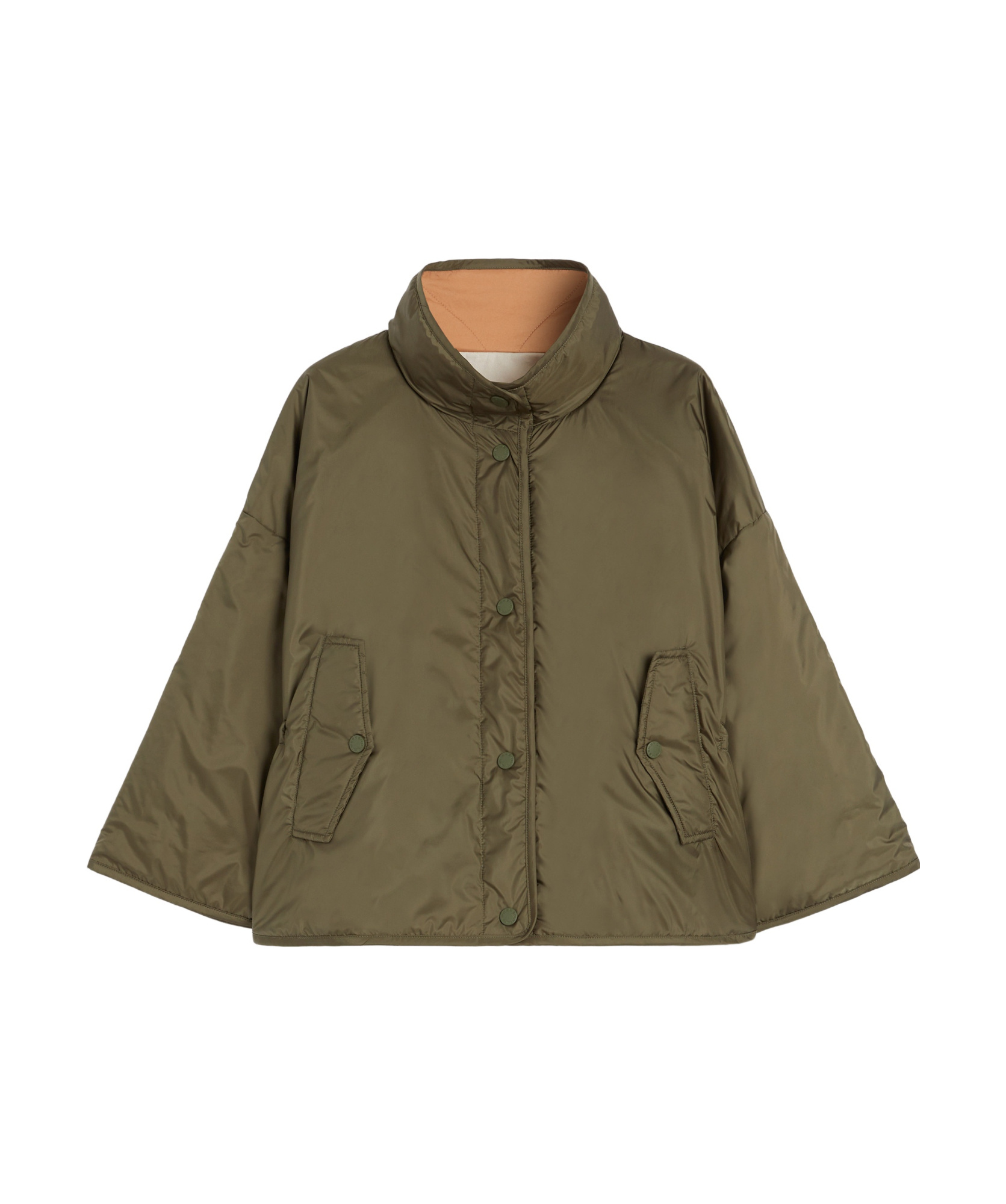 Weekend Max Mara Reversible Water-repellent Canvas Jacket In Green