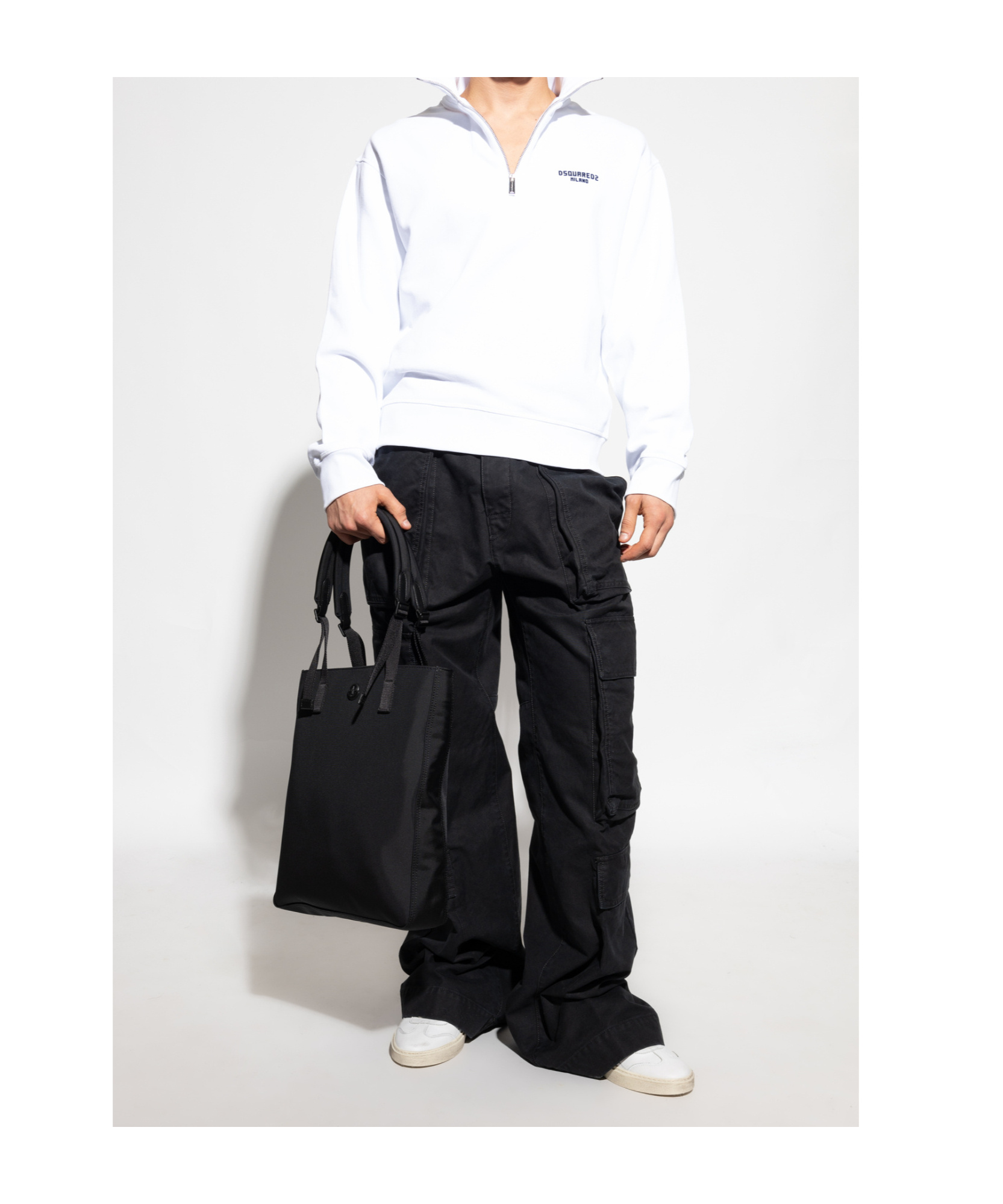 Dsquared2 Multi-pocket Cargo Trousers In Black