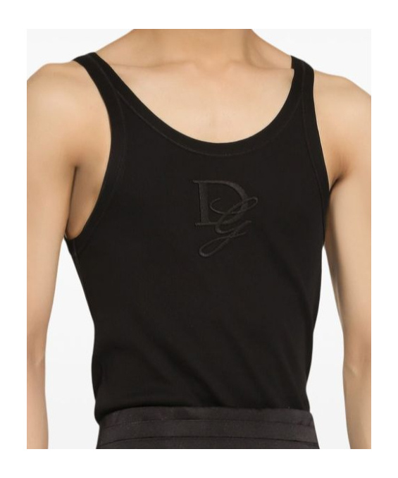 Dolce & Gabbana 'tank Top With Dg Embroidery In Black