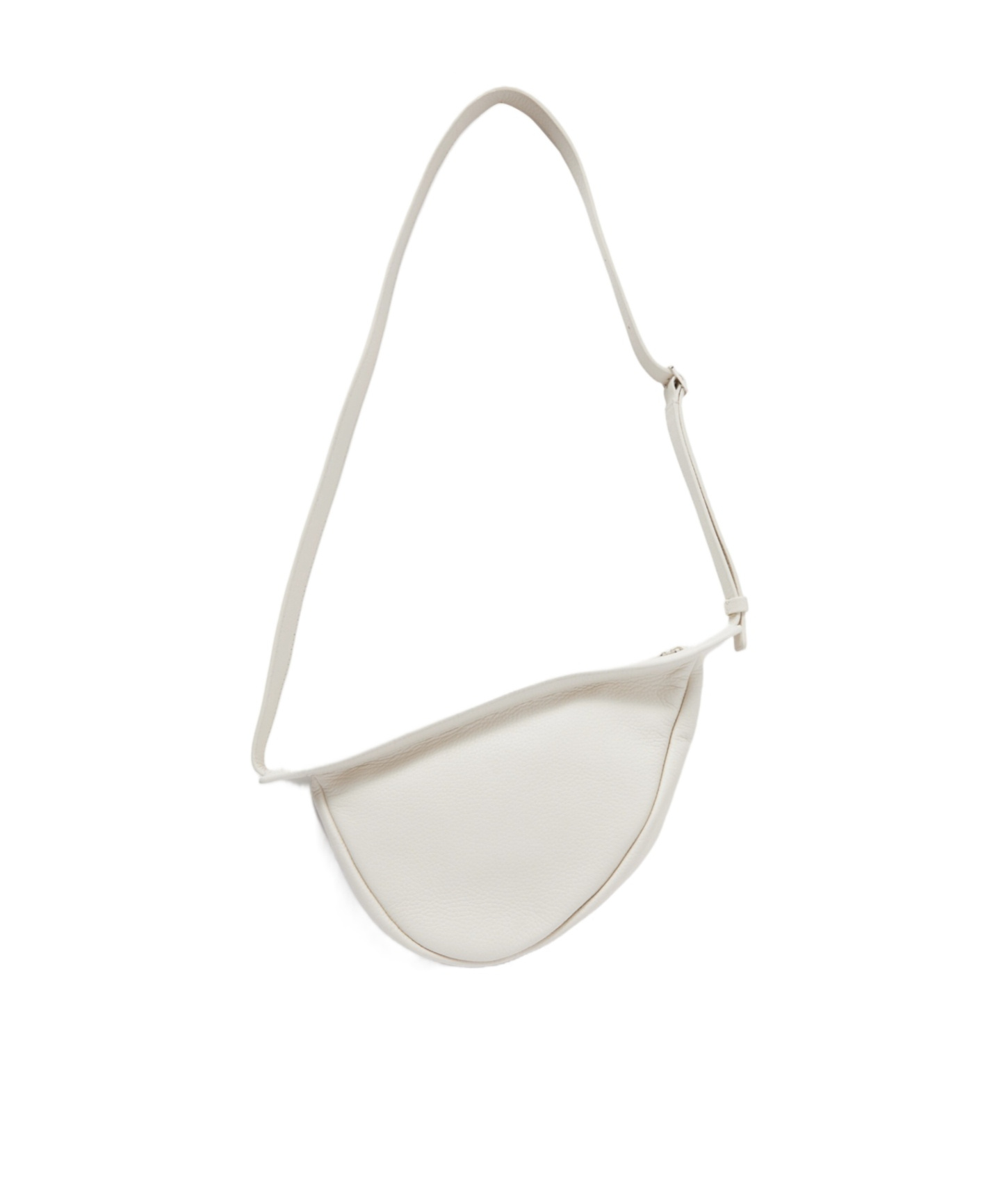 The Row Slouchy Banana Small Textured-leather Shoulder Bag In White