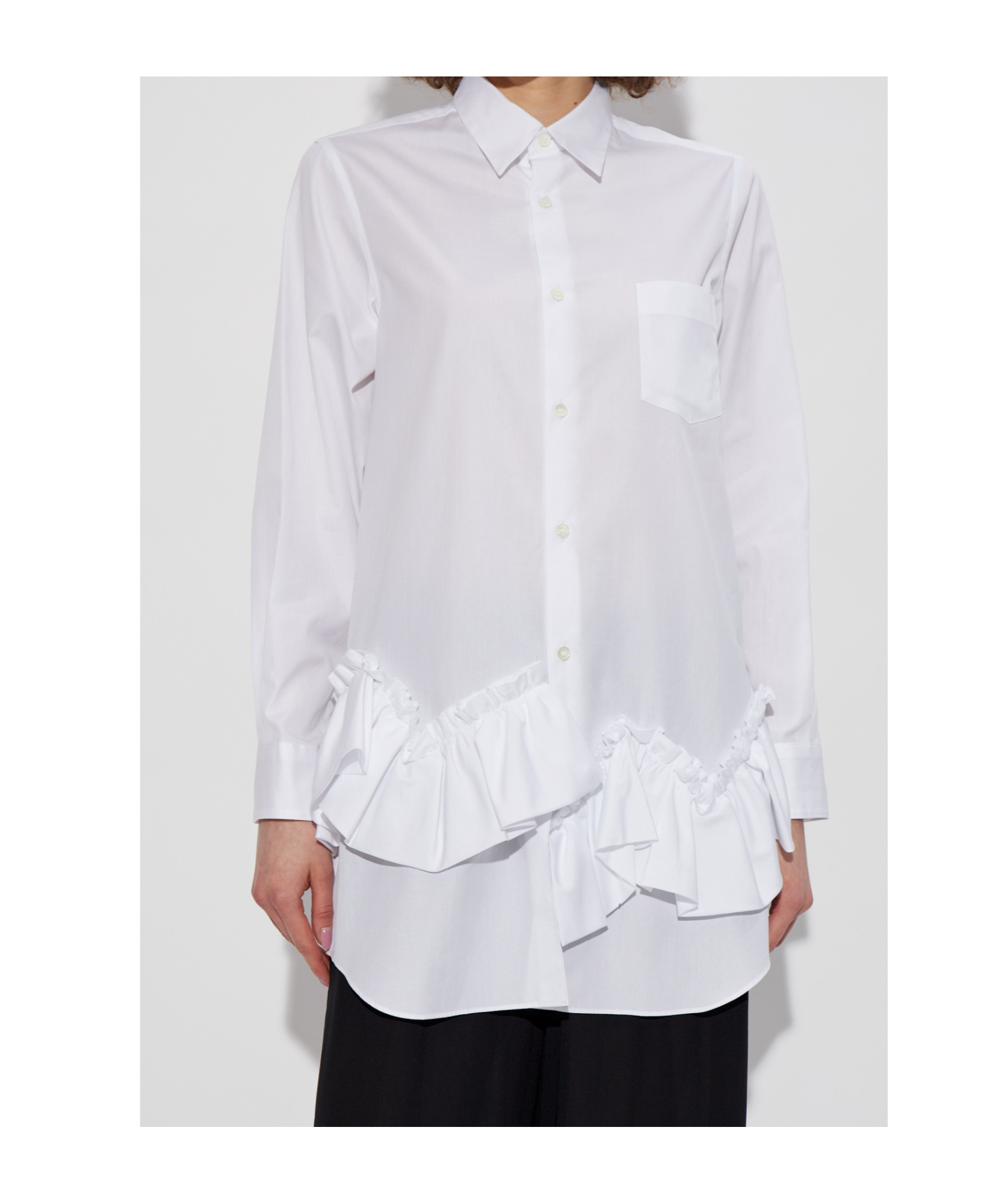 Shop Comme Des Garçons Ruffled-trim Shirt