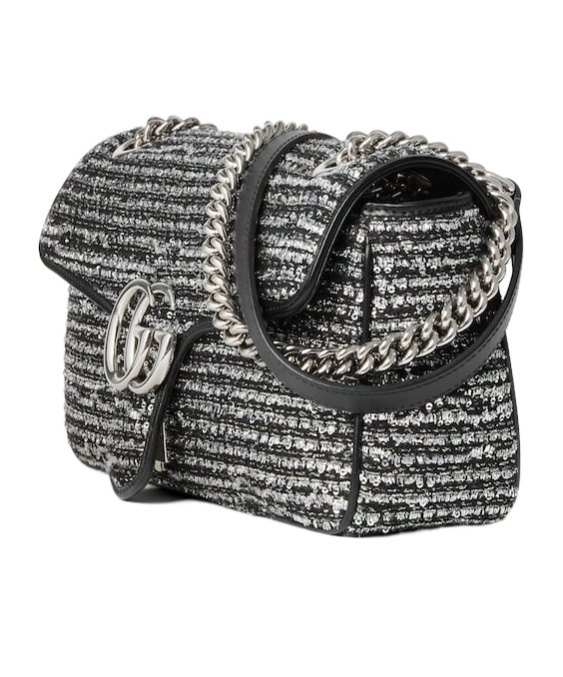 Gucci Gg Marmont Small Shoulder Backpack In Gray