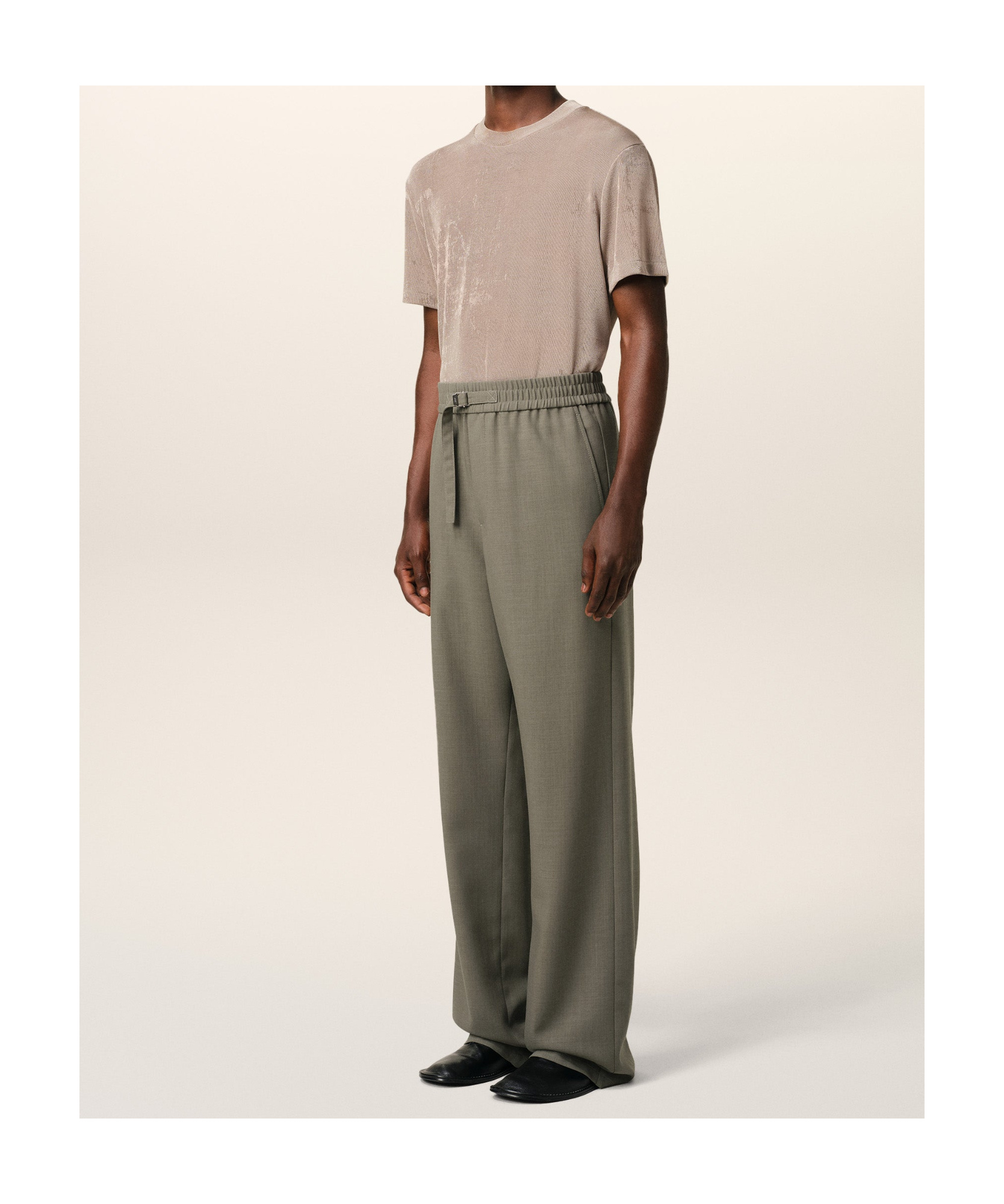 Shop Ami Alexandre Mattiussi Ami Straight Fit Elasticated Trousers In Green