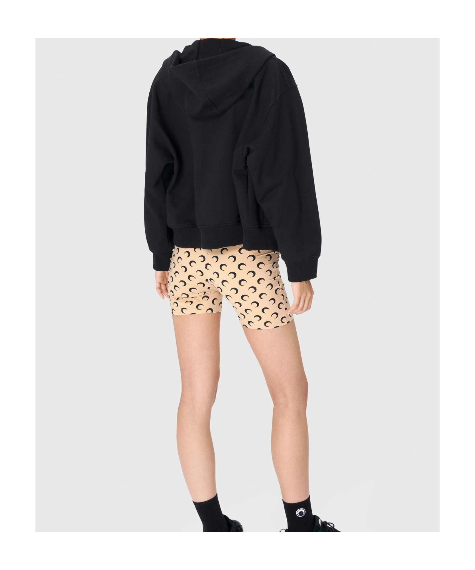 Marine Serre Long-sleeved Hooded Sweatshirt