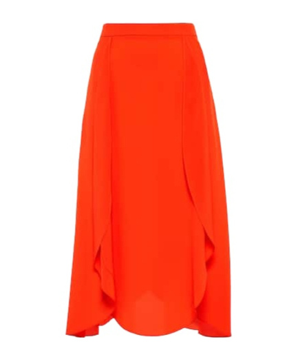 Stella Mccartney Silk Midi Skirt In Red