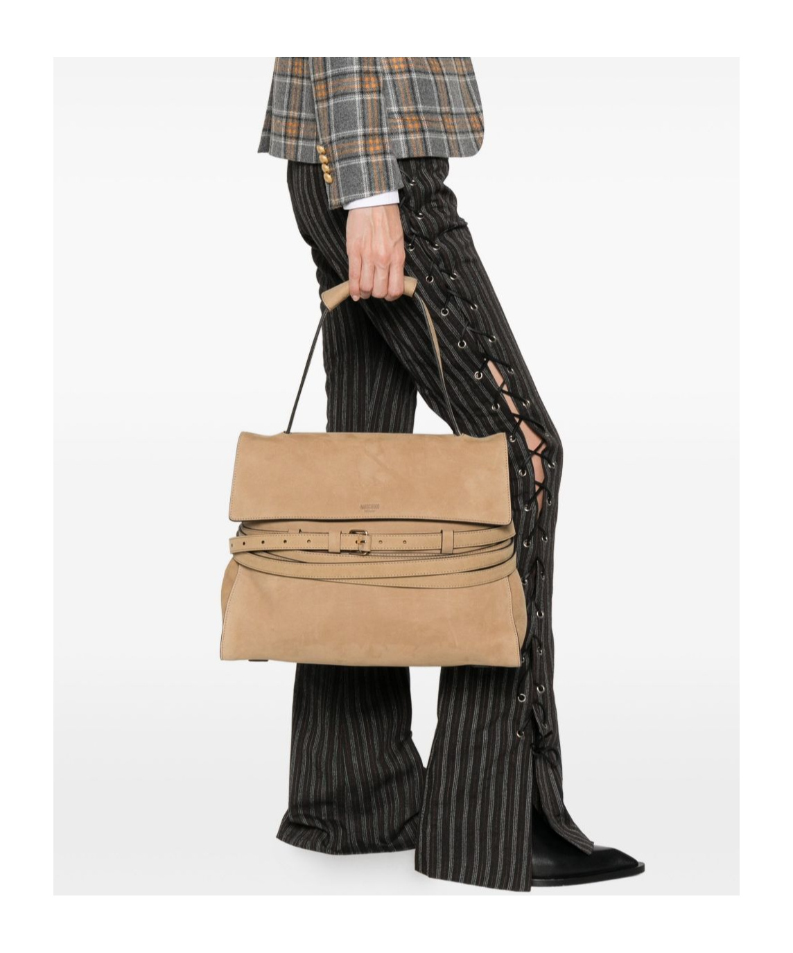 Moschino Versatile Tote Bag Adjustable Strap In Brown