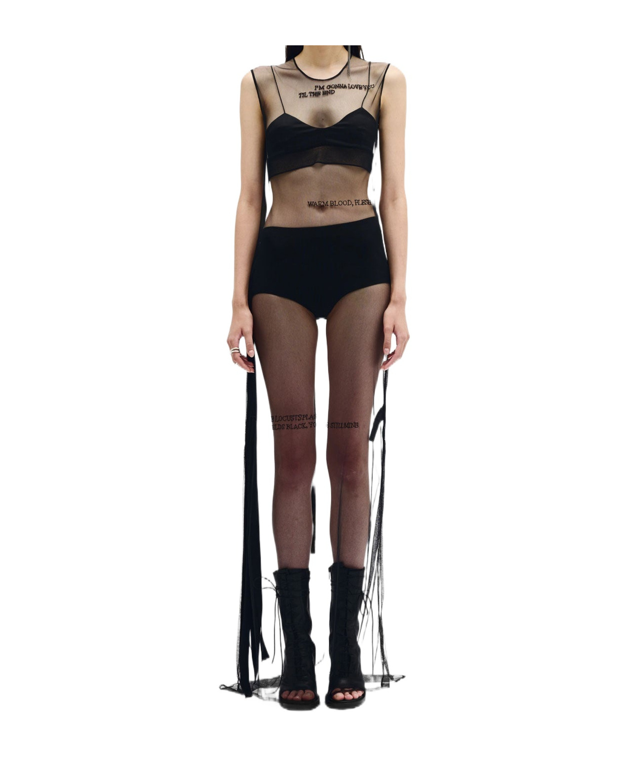 ANN DEMEULEMEESTER SEDA SLEEVELESS 'TILL THE END' TULLE DRESS