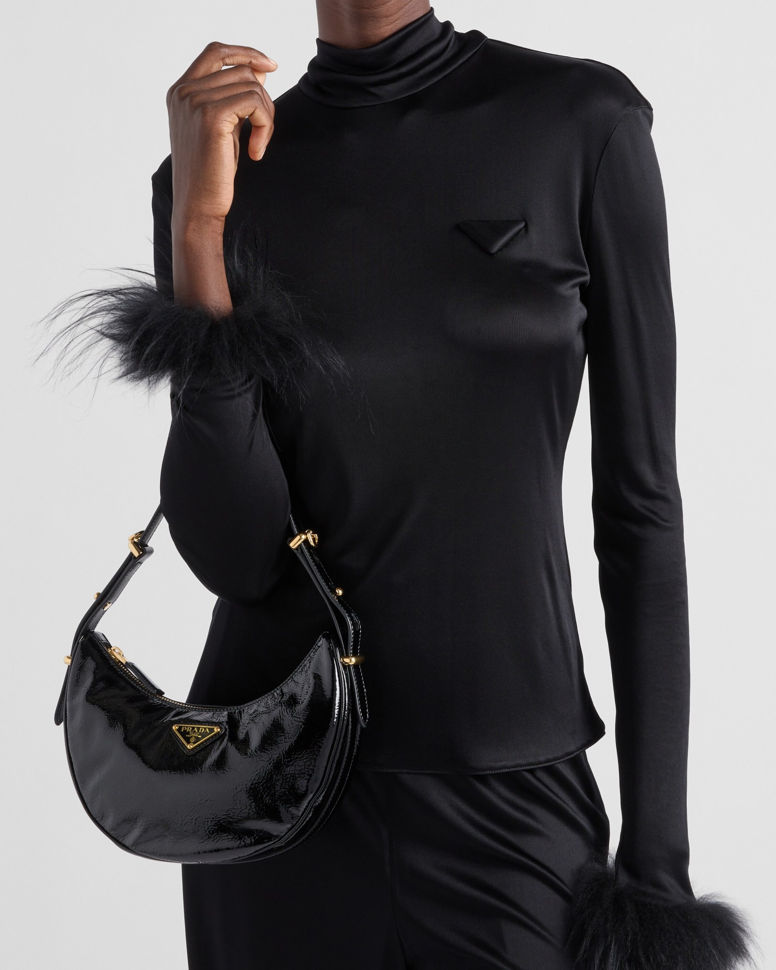 Prada Top In Jersey Nero Donna In Black