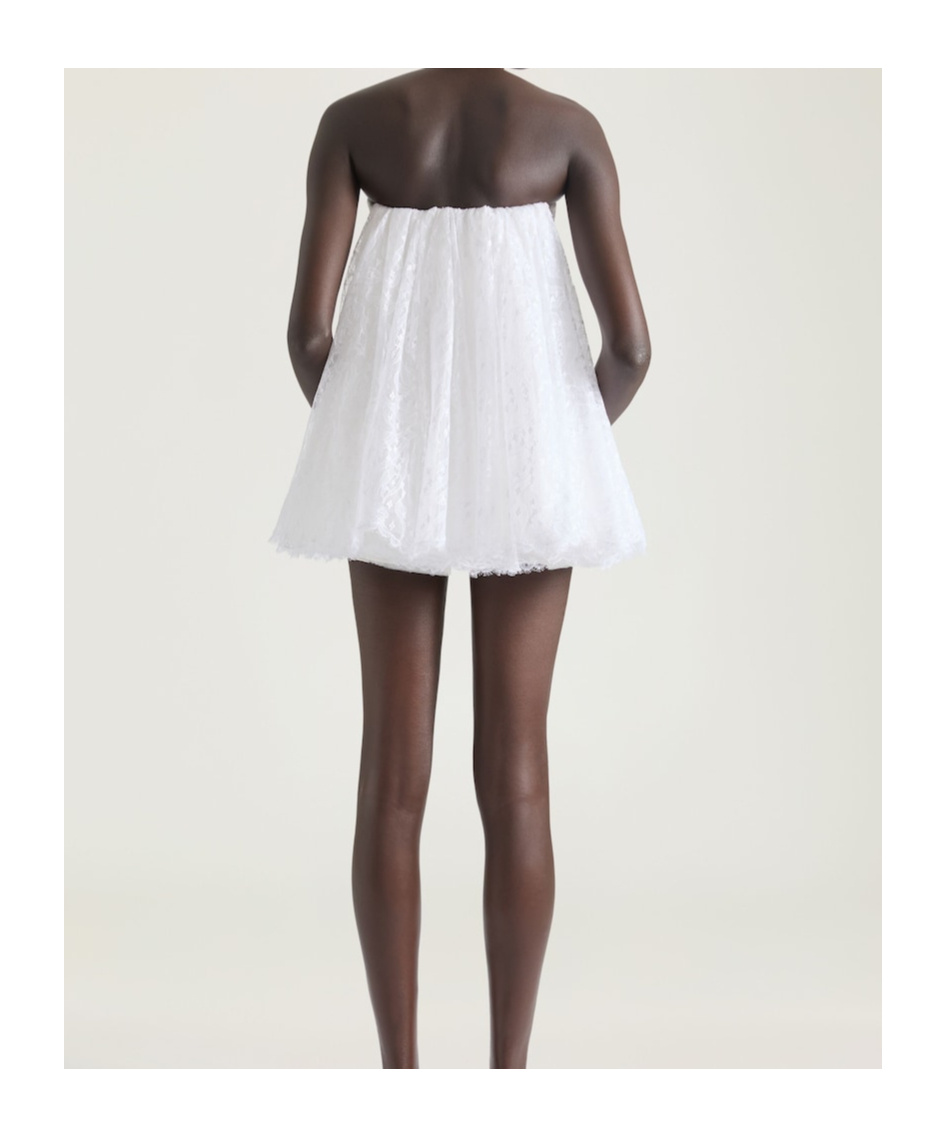 Givenchy Bustier Cape Back Dress In Lace In White