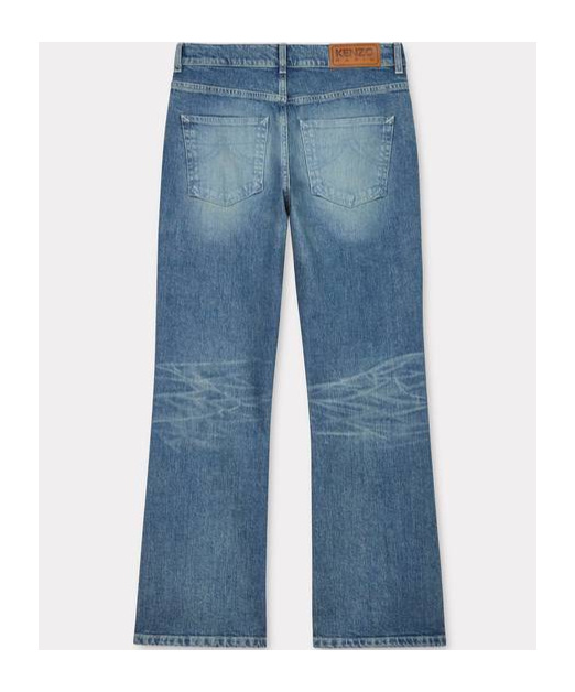 Kenzo Stretch Denim Ayame Wide Jeans In Blue