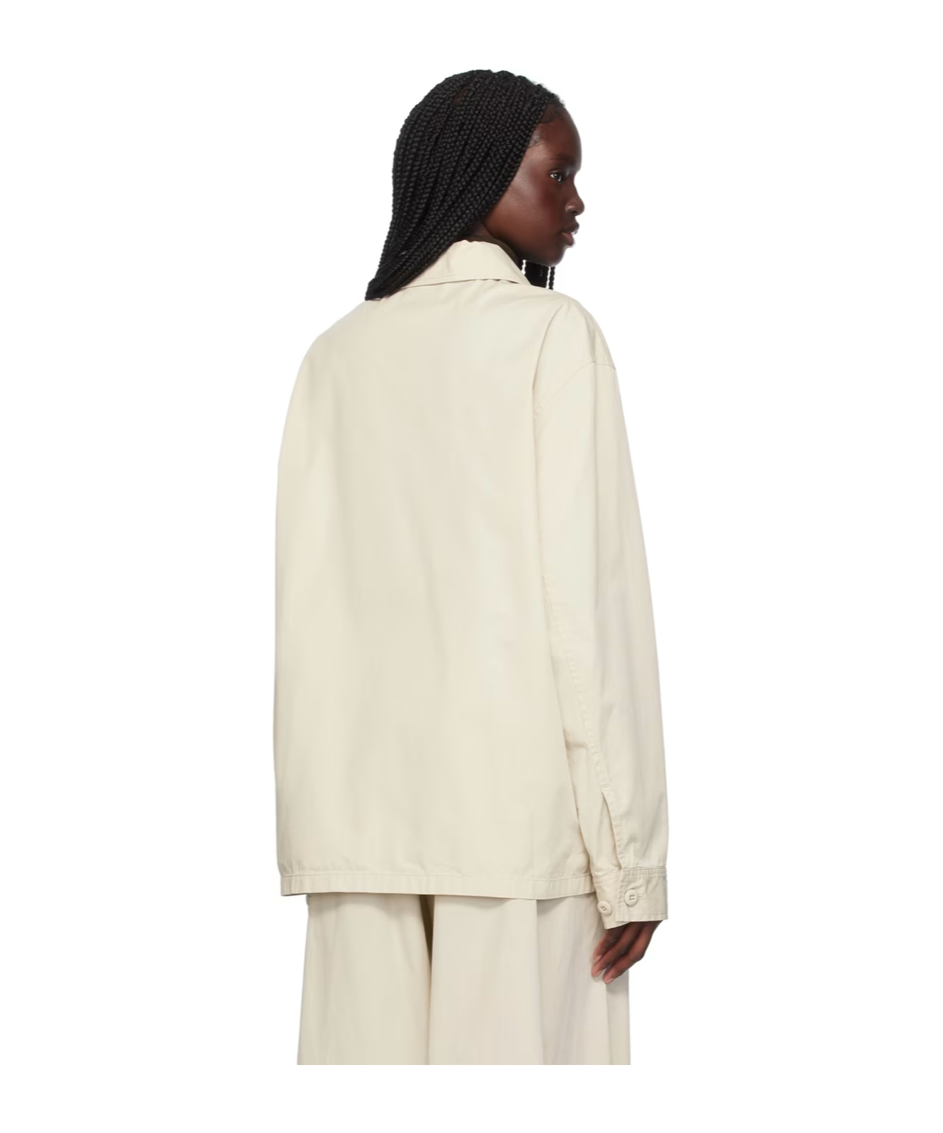 Mm6 Maison Margiela Lapel Long-sleeved Casual Jacket In Nude