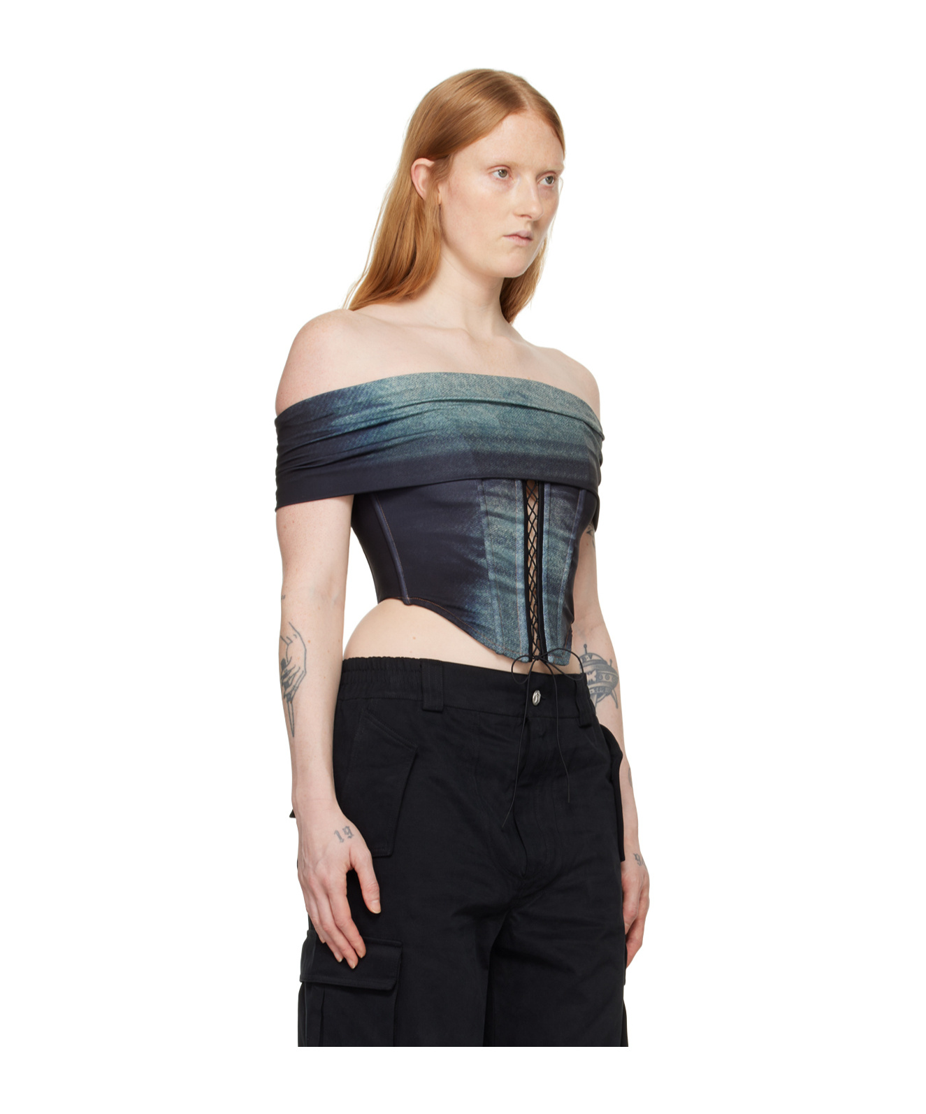 Misbhv Plain Jersey Strapless Top In Black