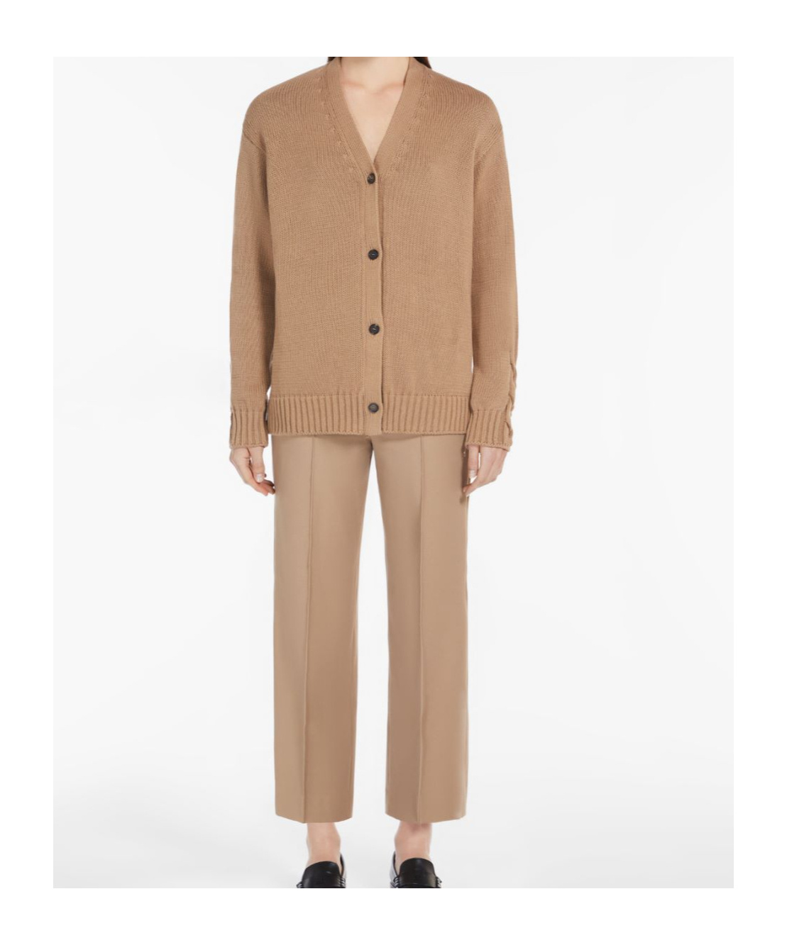 Max Mara Long-sleeved Cardigan In Nude