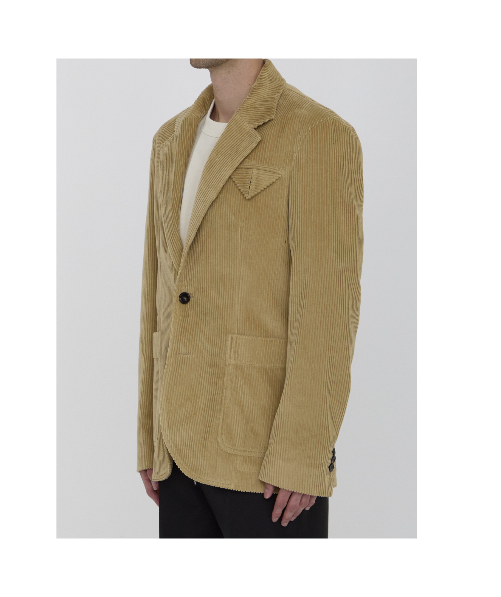 Bottega Veneta Long-sleeved Suit Coat In Green
