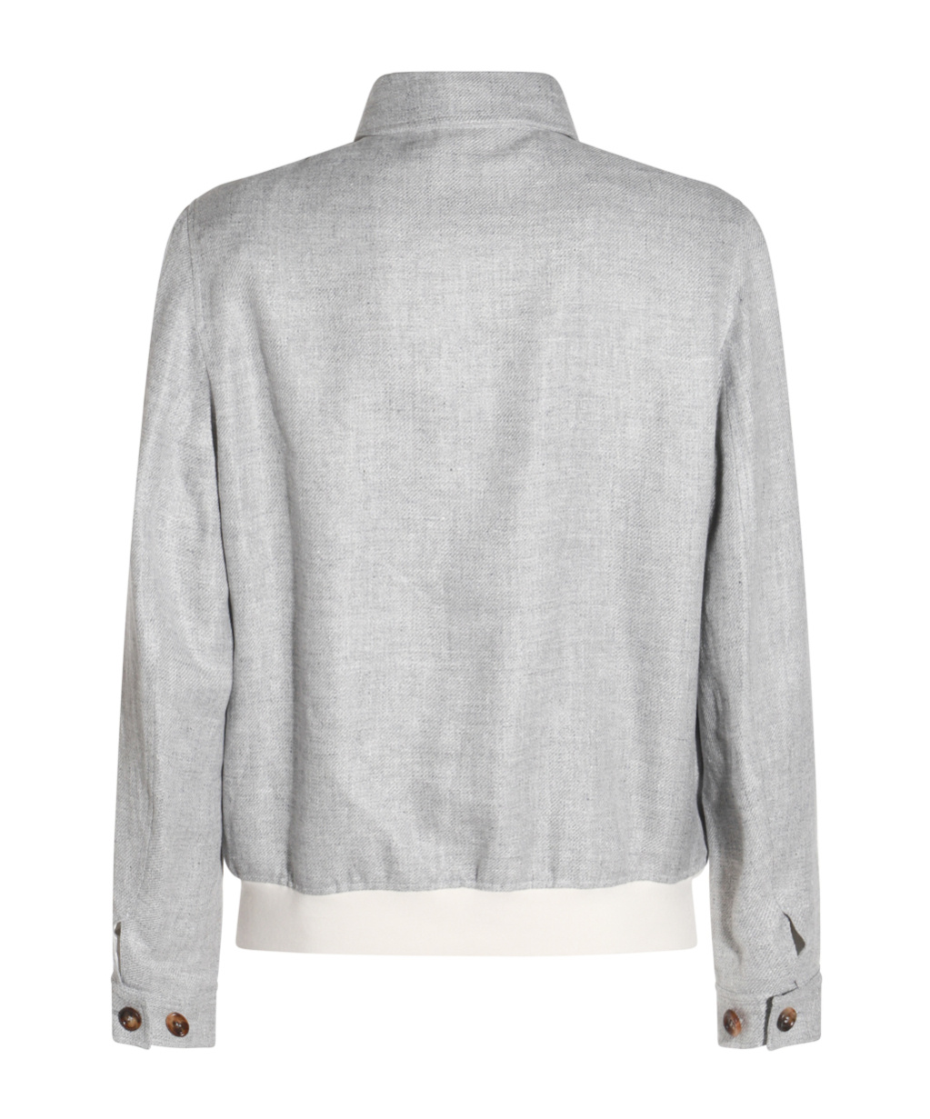 Shop Brunello Cucinelli Mélange-effect Bomber Jacket In Gray