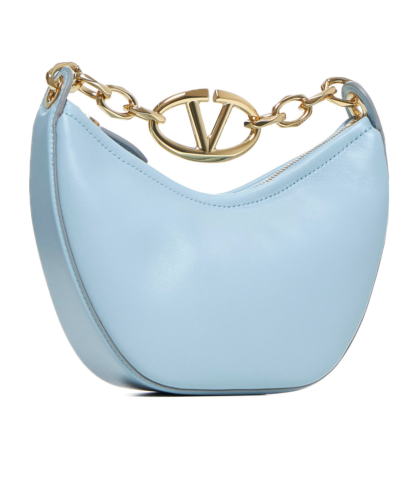 Valentino Vlogo Signature Zip-up Shoulder Bag In Blue