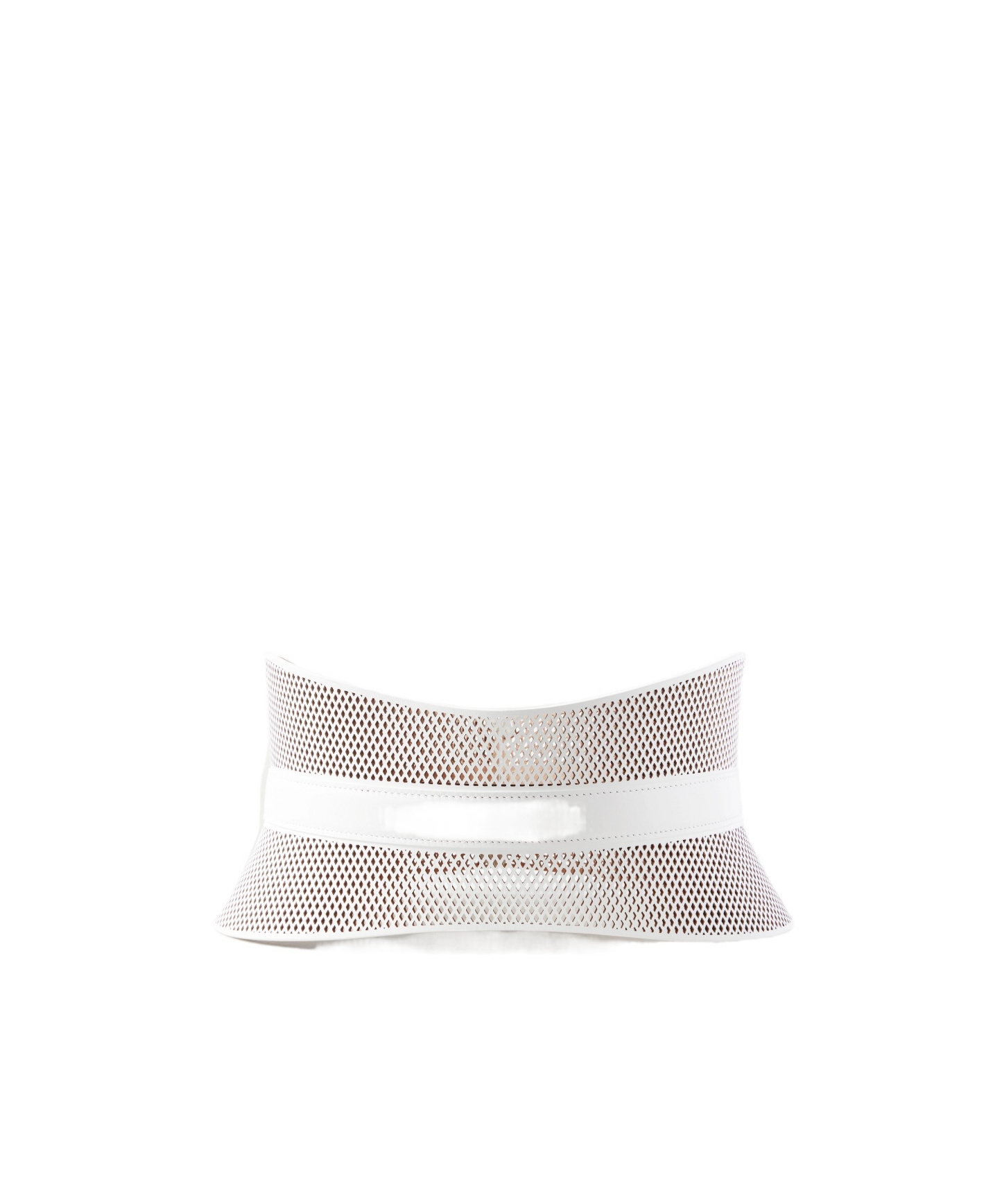 Alaïa Neo Bustier Laser-cut Leather Belt In White