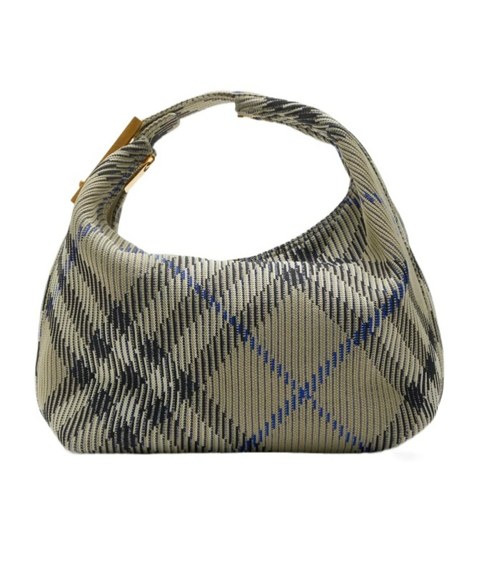 Burberry Women Embroidered Nylon Mini Peg Handbag In Gray