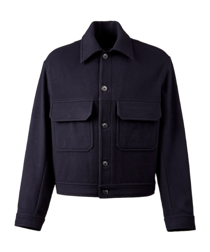 Hogan Felted Shirt Jacket In Black