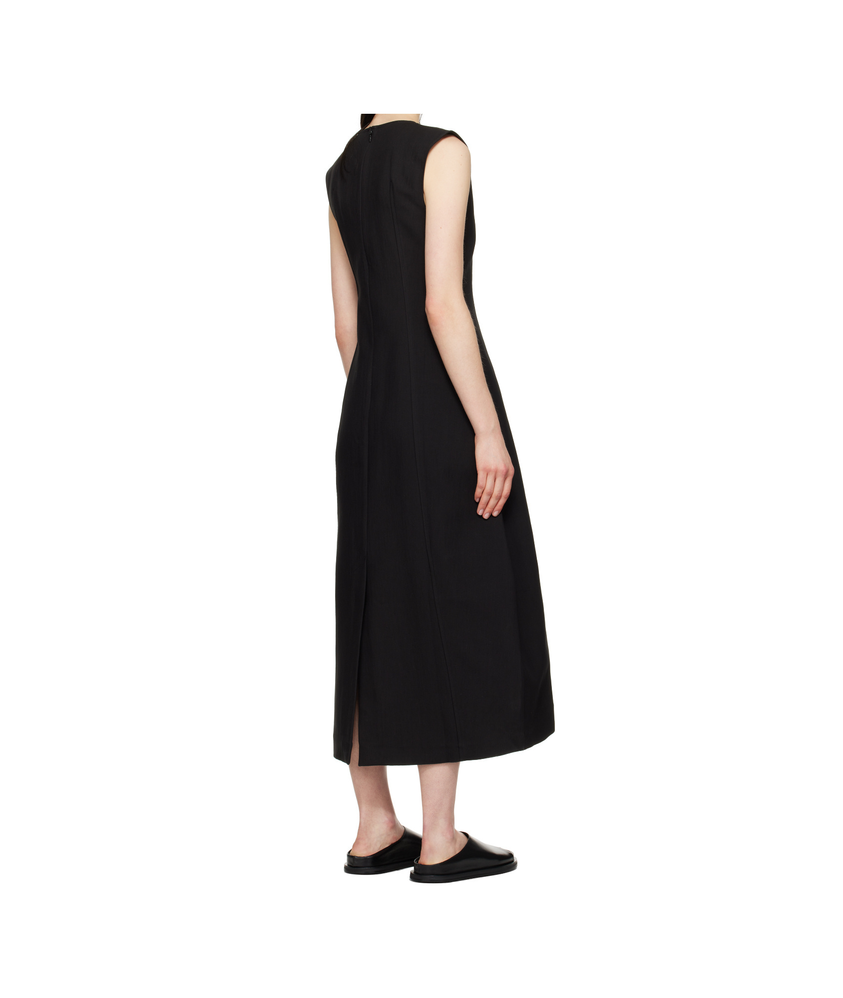 Studio Nicholson V-neck Midi Dress In Black