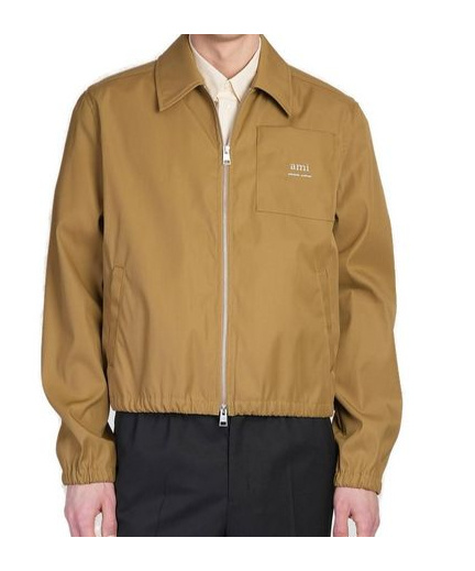 Ami Alexandre Mattiussi Zipper Jacket In Brown