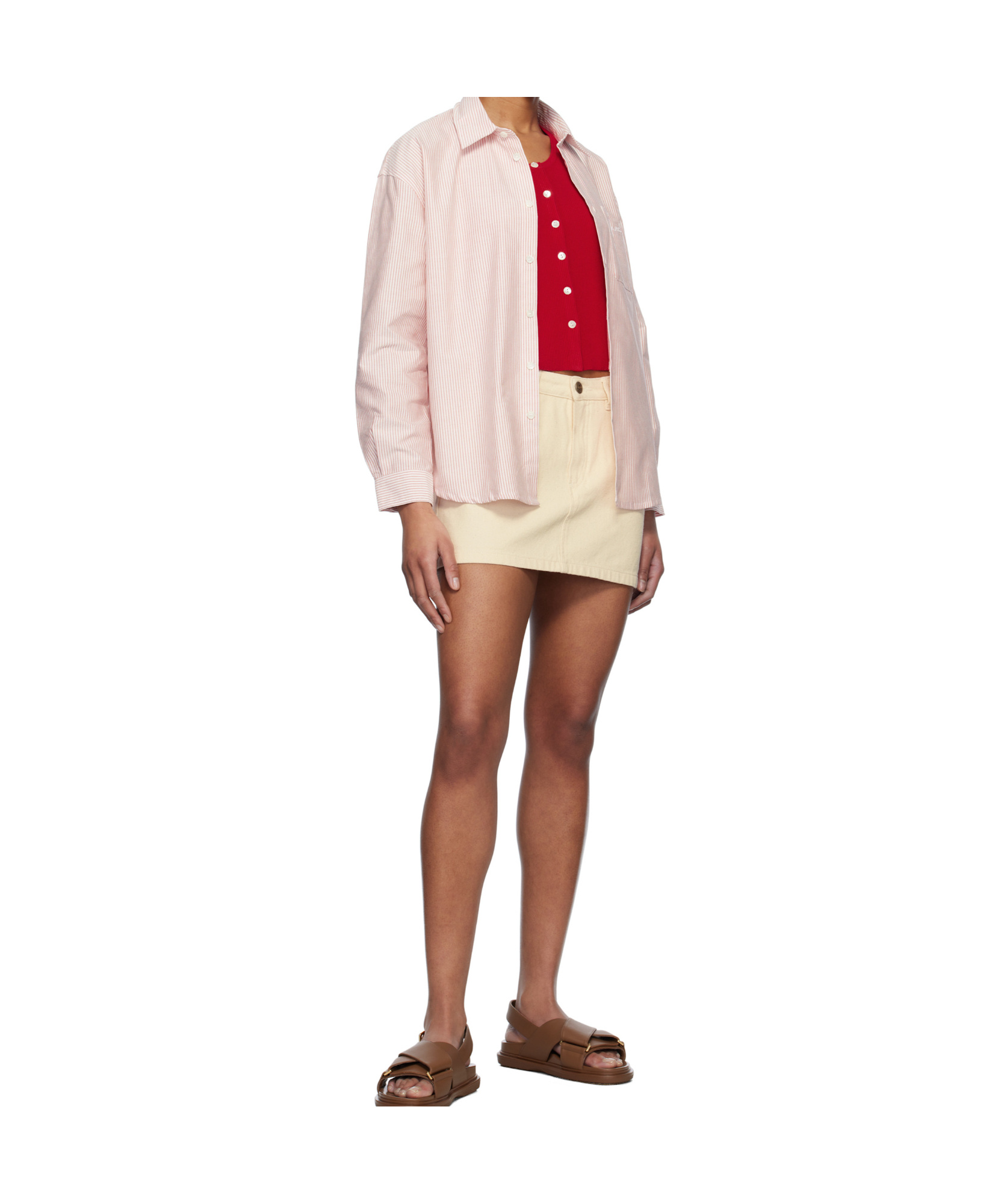 Shop Apc Cotton Mini Skirt In Nude