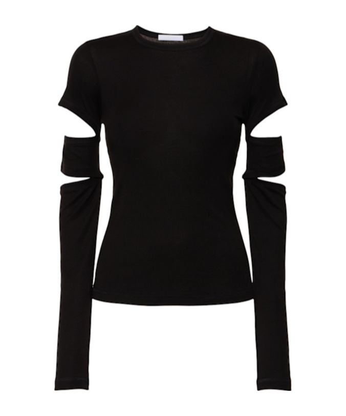 Helmut Lang Slash Cut Out Long Sleeve Top