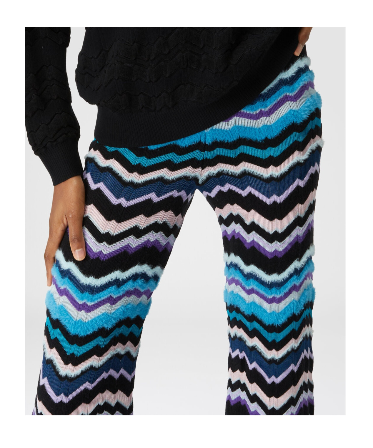 Missoni Knitted Flared Pants In Blue