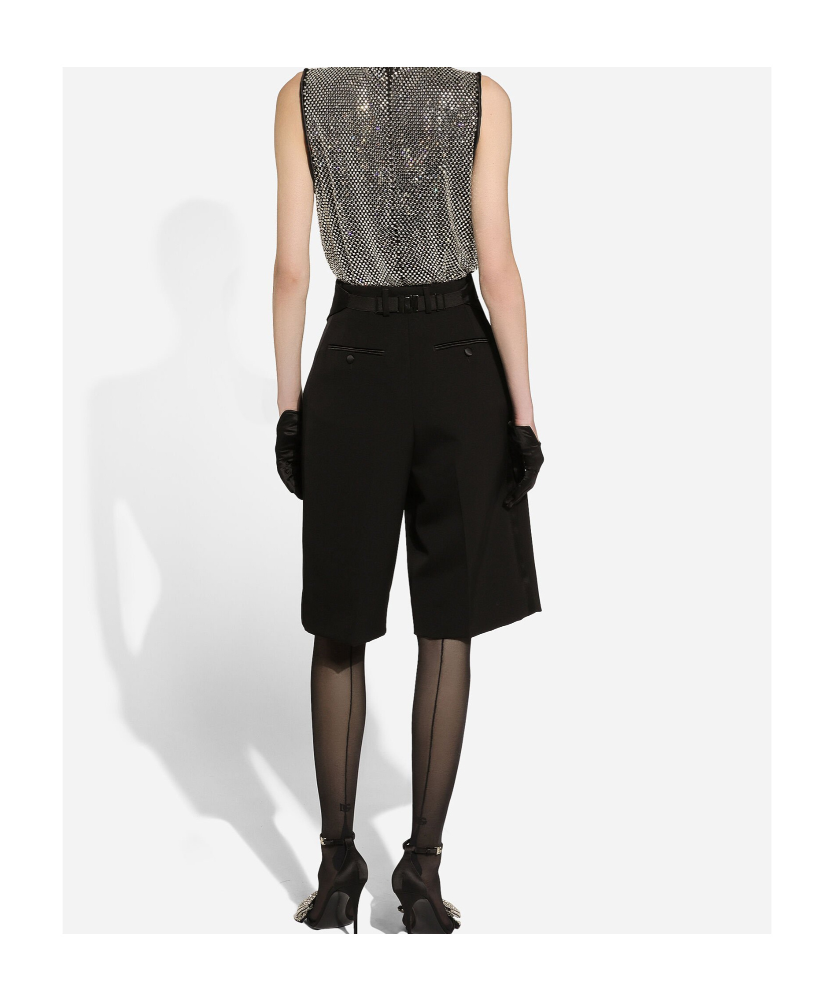 Shop Dolce & Gabbana Tailored Gabardine Shorts In Black