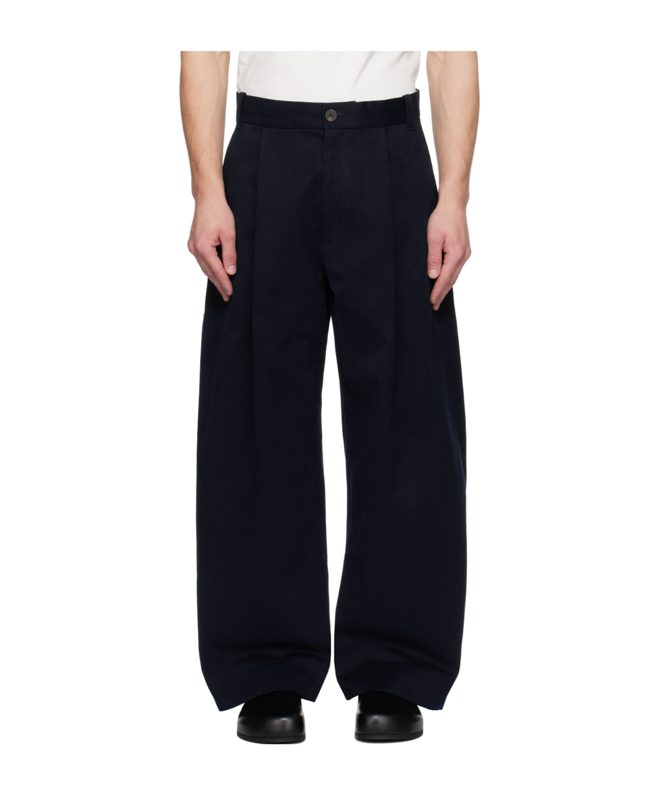 Studio Nicholson Belt Loops Slacks In Black