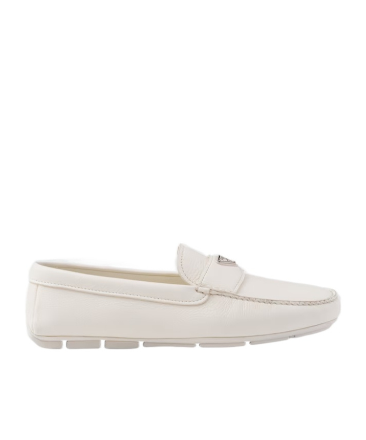 Prada Logo Details Loafers In Nude