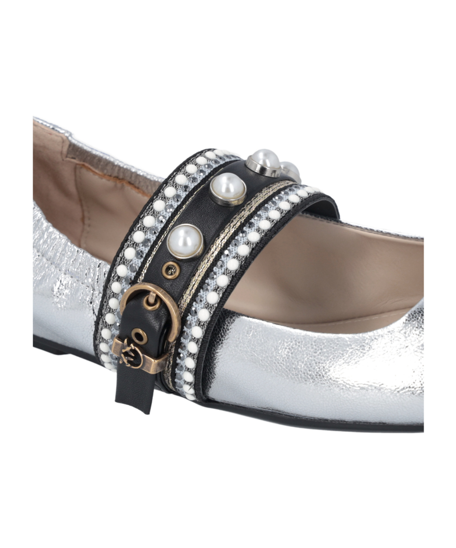 Pinko Square-toe Mary Janes In Gray