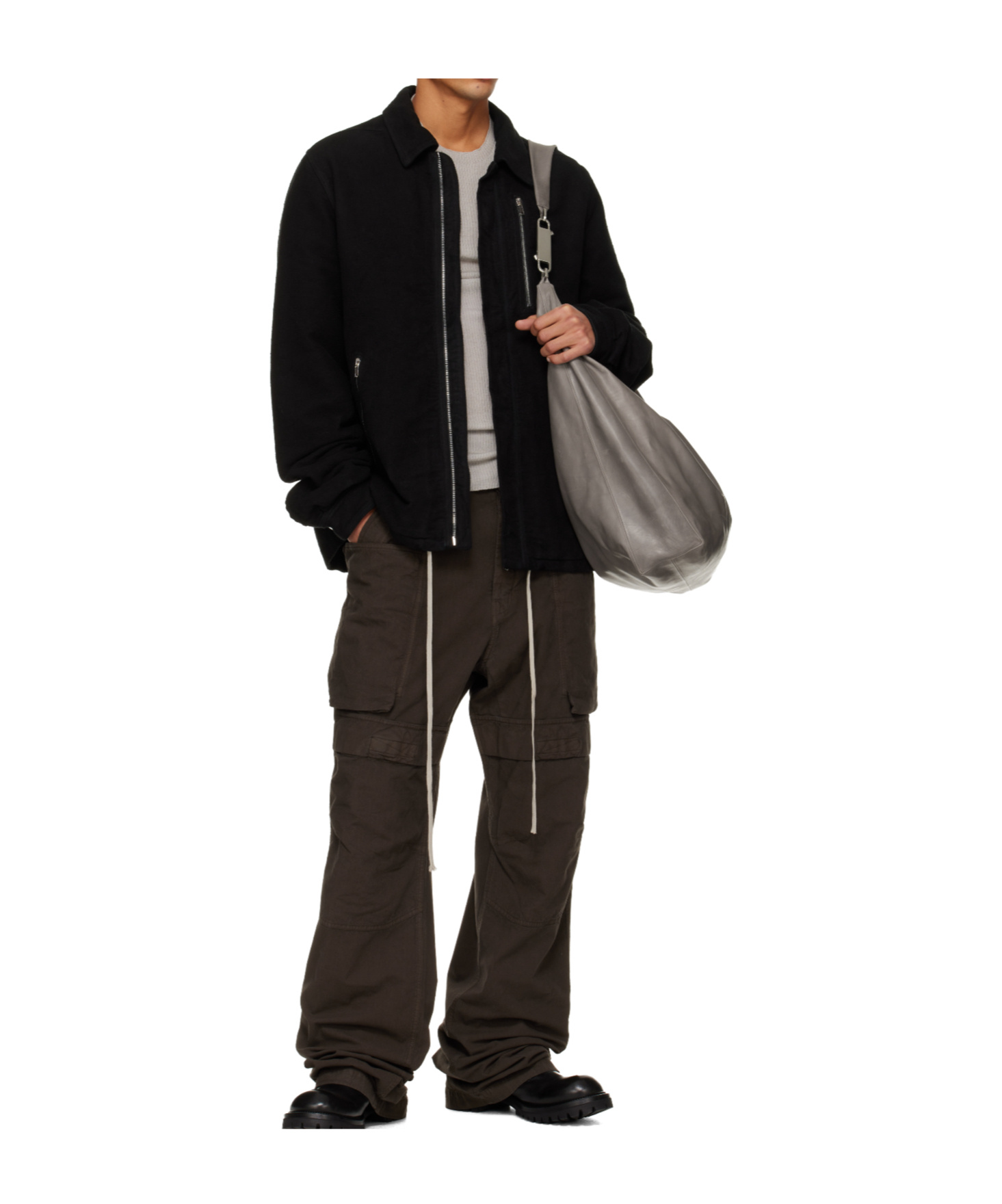 Rick Owens Drkshdw Concealed Zipfront Jacket In Black