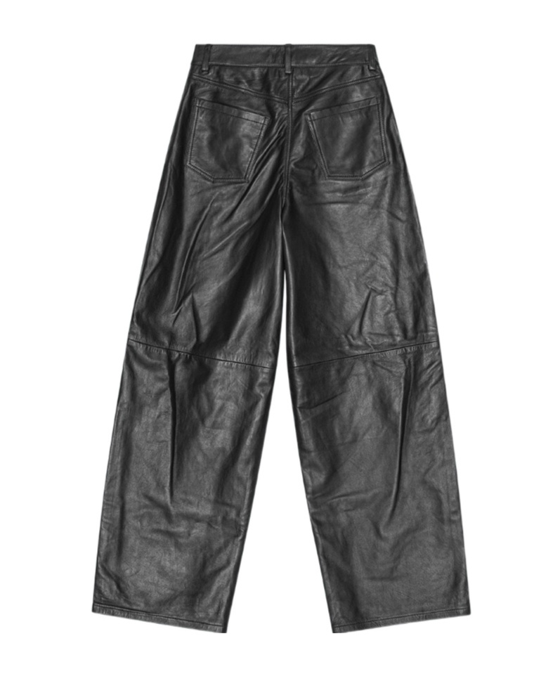 Remain Birger Christensen Sheepskin Panelled Straight-leg Trousers In Black