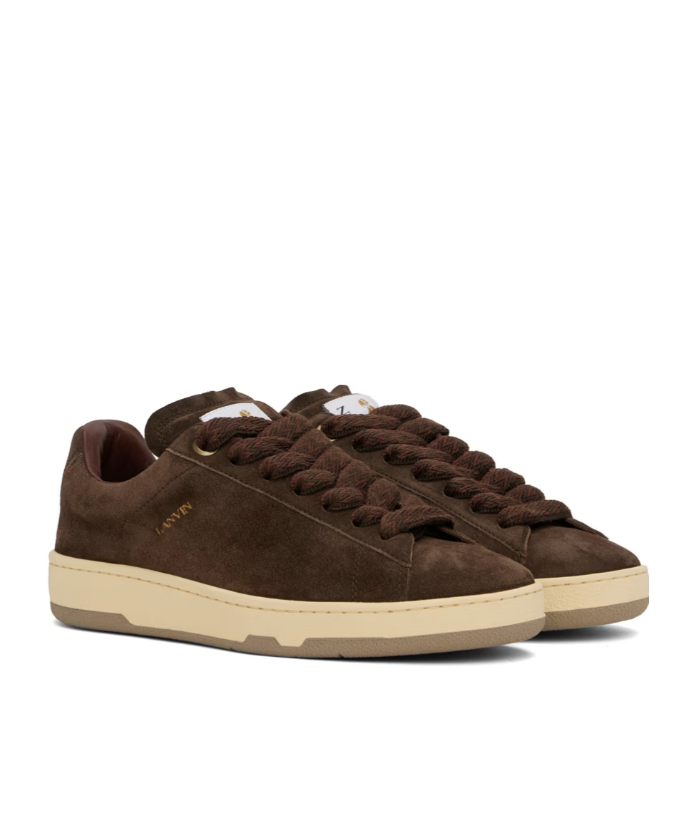 LANVIN SUEDE CURB LITE LOW-CUT CASUAL SHOES 