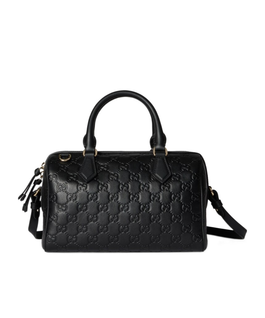 Gucci Gg Emblem Medium Boston Bag In Black