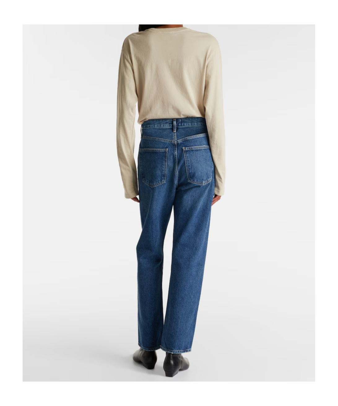 Agolde Mid-rise Straight-leg Denim Trousers In Blue