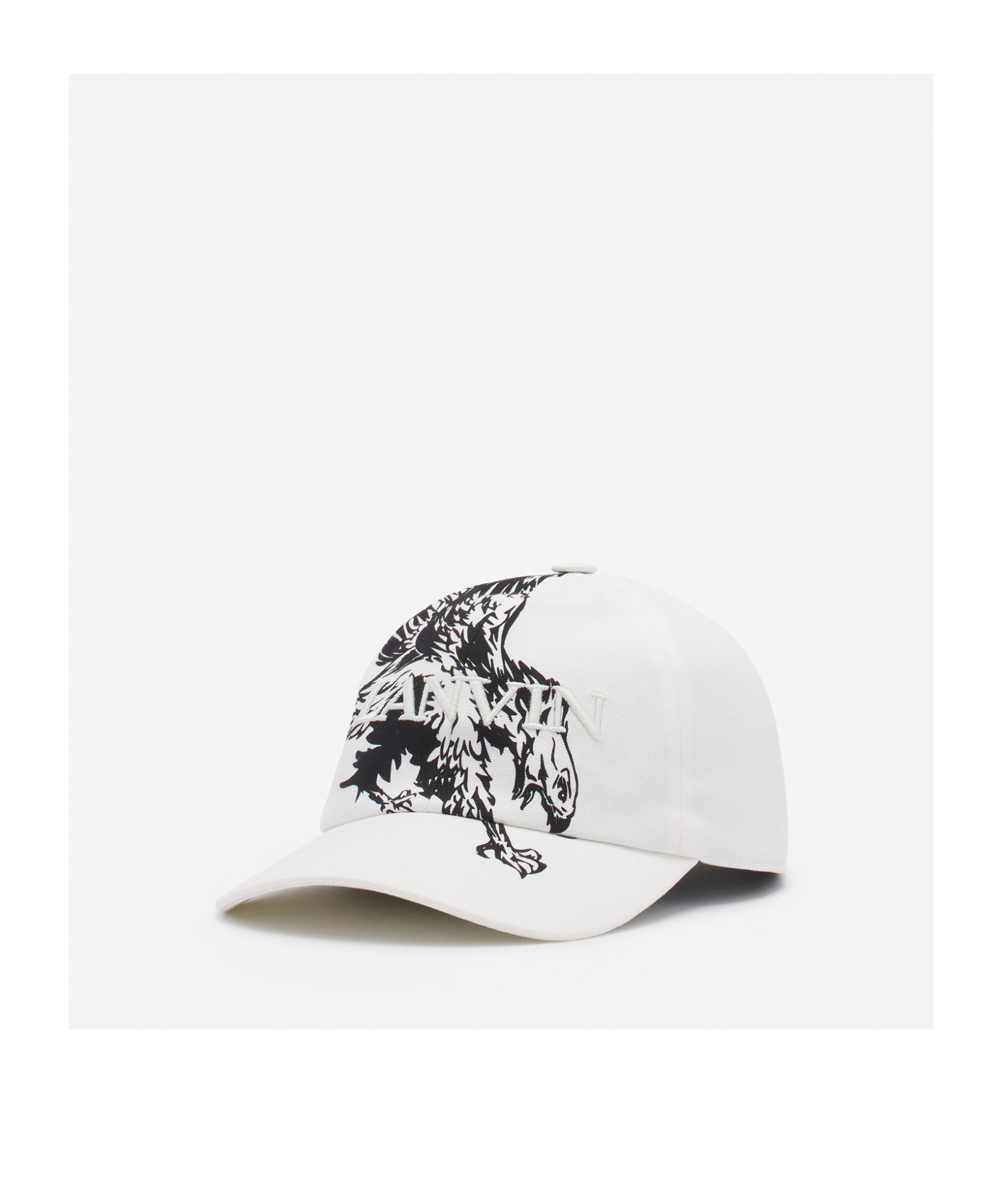 Lanvin Eagle-print Baseball Cap In White